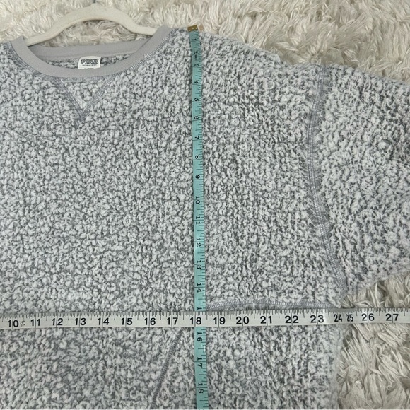 Victoria’s Secret PINK Gray Faux Sherpa Sweatshirt - Picture 12 of 13
